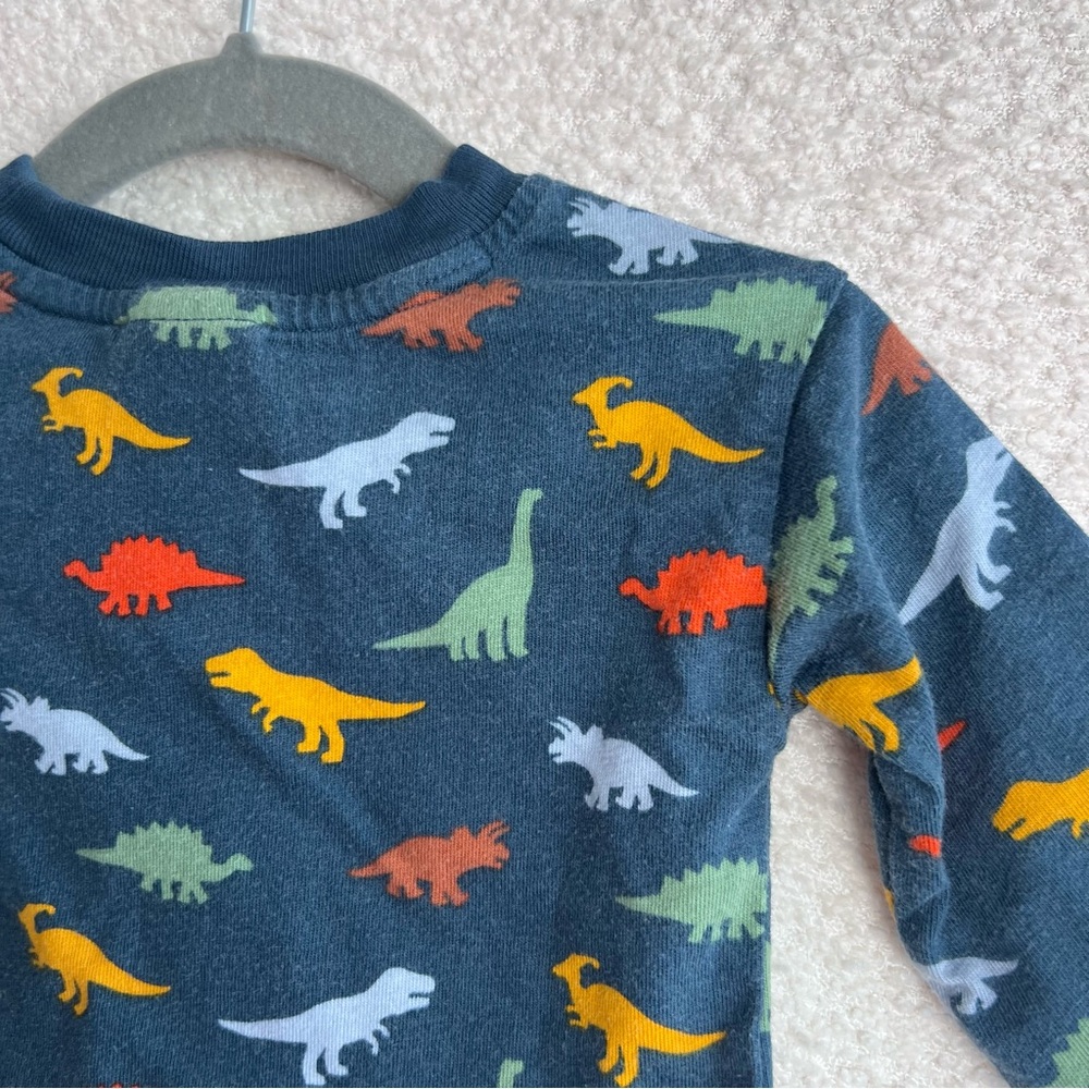 Hanna Andersson Infant Blue Dinosaurs Cotton Long Sleeve Shirt Size 0-3 Months - Picture 5 of 7